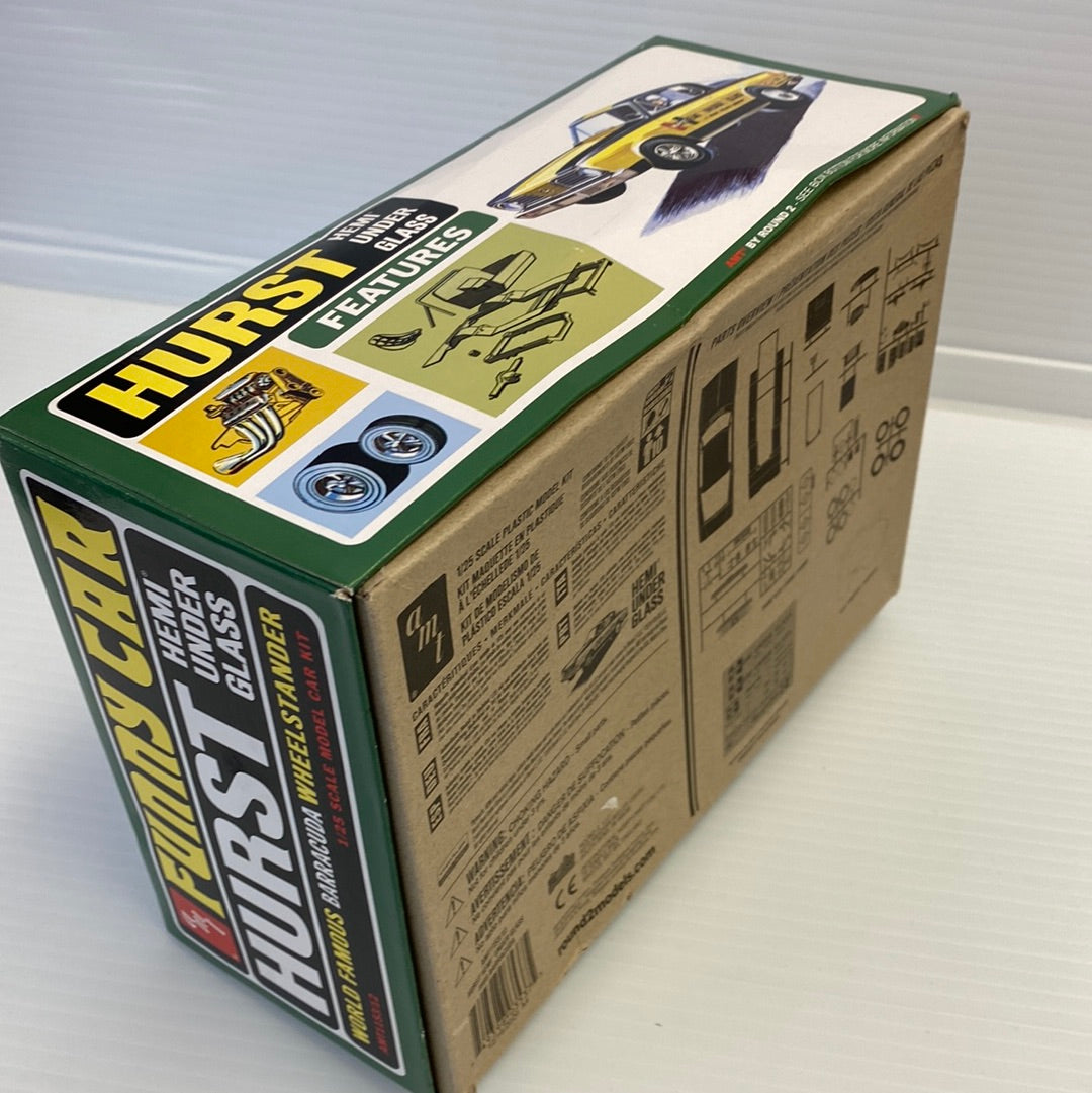 Model kit box for Hurst Funny Car Hemi Under Glass scale model for AMT AMT1153