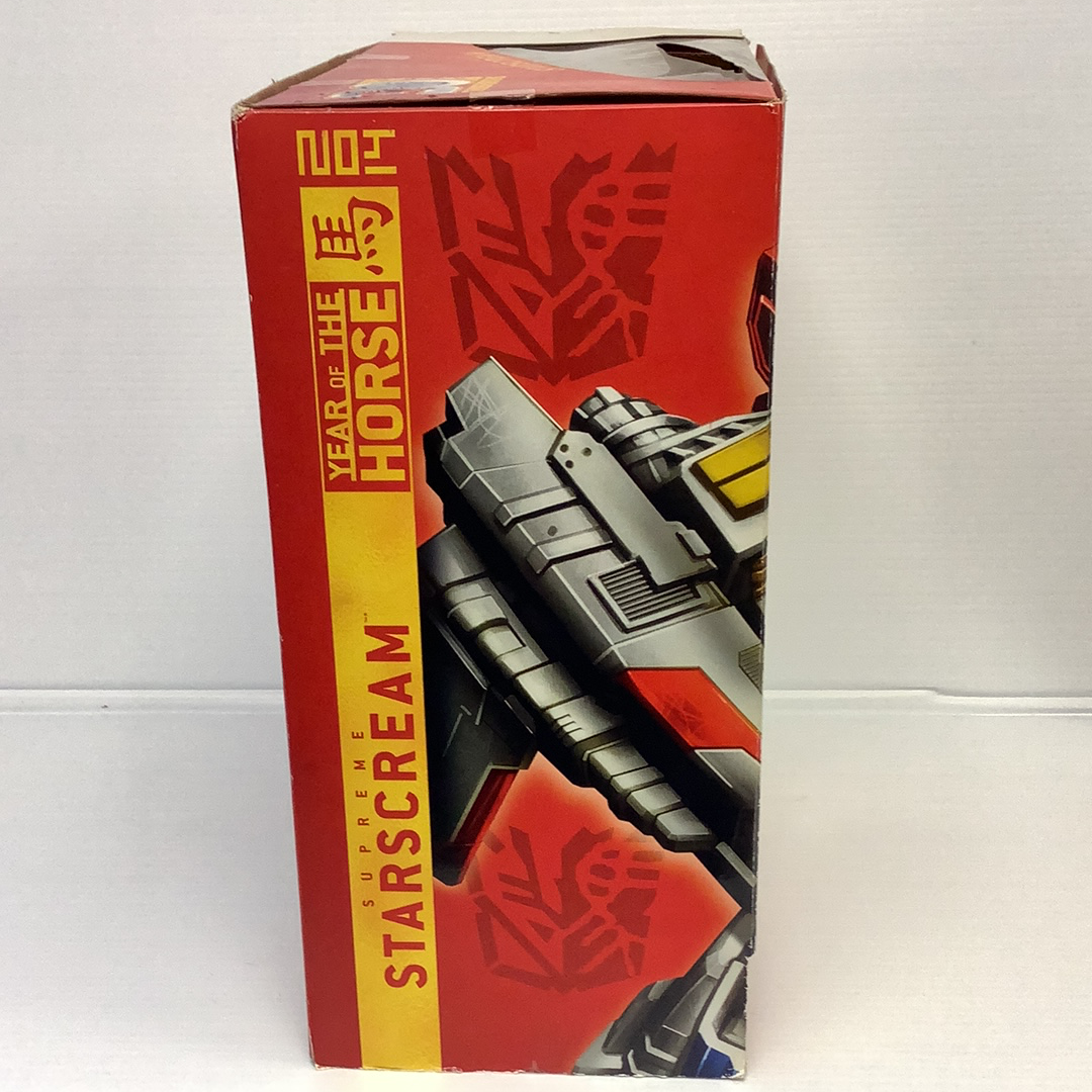 Box art for Supreme Starscream (Year of the Horse) Transformers action figure for RJCollection