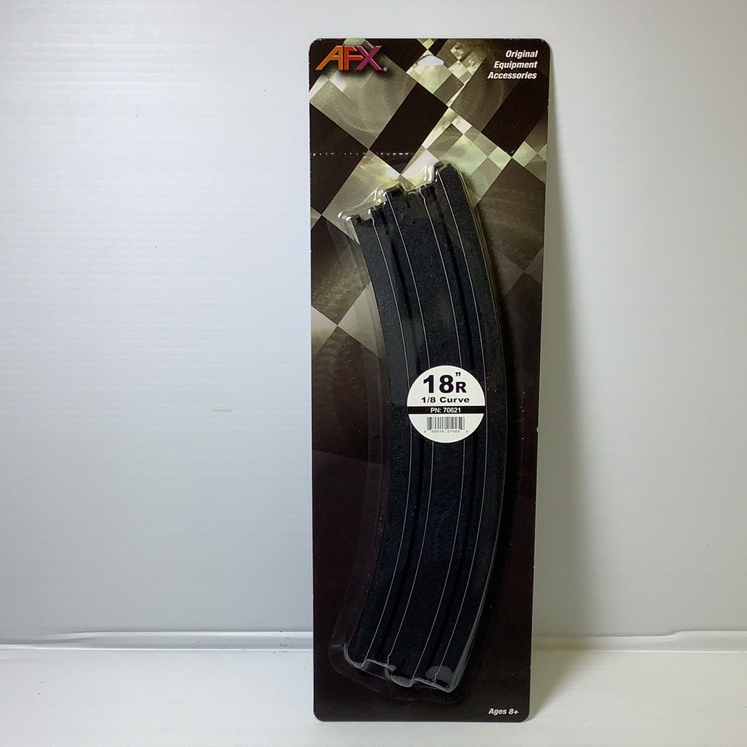 Black race car track accessory, 18-inch radius, 1/8 curve for AFX RaceMaster 70621