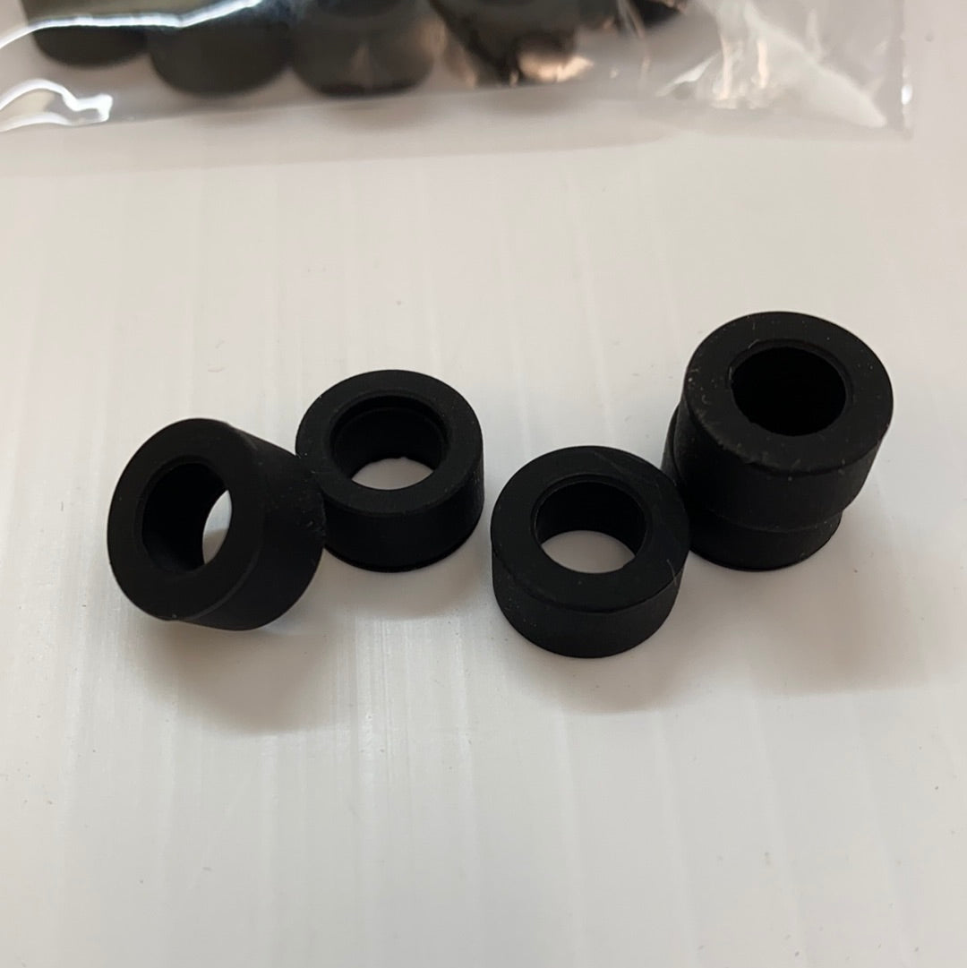 Set of four black slot car rear tires for Auto World CP7907