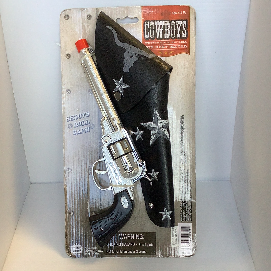 Silver pistol and black holster toy set for children for Parris Toys 656