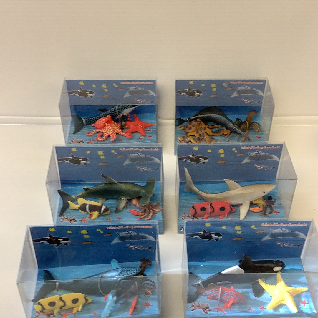 Deep sea animal counter display with various plastic figures for IMEX-Toys IMX49572