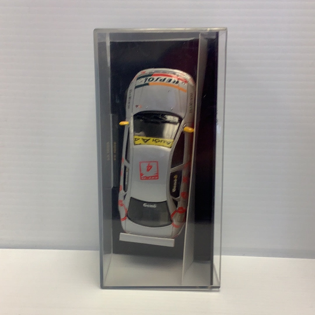 Slot car of an Audi A4 race car in a clear display case for Team Slot 10401