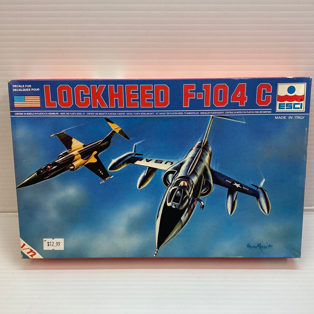 Two Lockheed F-104G jet decals on a blue sky background for ESCI 9011