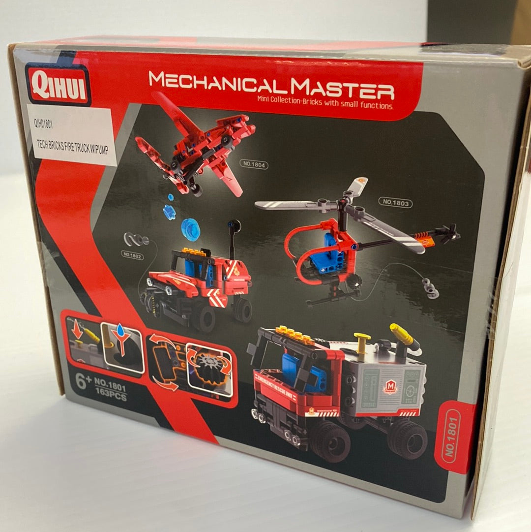 Assortment of small, functional building bricks for a fire truck set for Qihui QIH01801