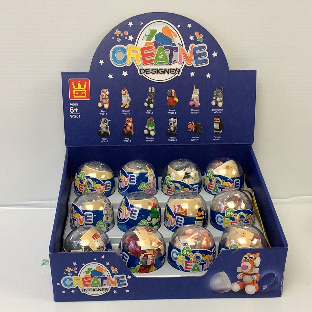 Toy box with animal-themed decorative containers for crafting for IMEX Model Company WAG60016