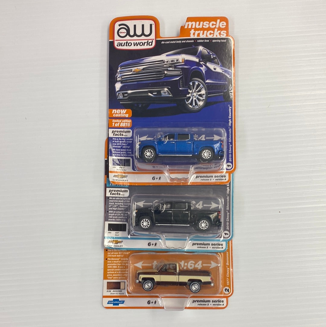 Die-cast muscle car set featuring classic American vehicles for AW Die Cast AW64252
