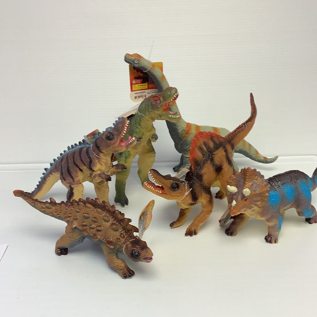 Assortment of colorful, plastic dinosaur toys in various poses for Schylling IMX49433