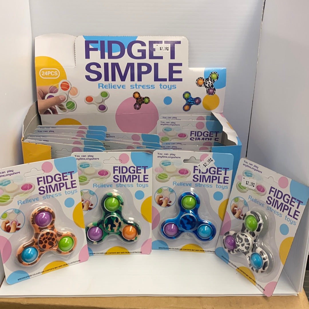 Assortment of colorful, animal print, and camo fidget toys for stress relief for BVP 88717