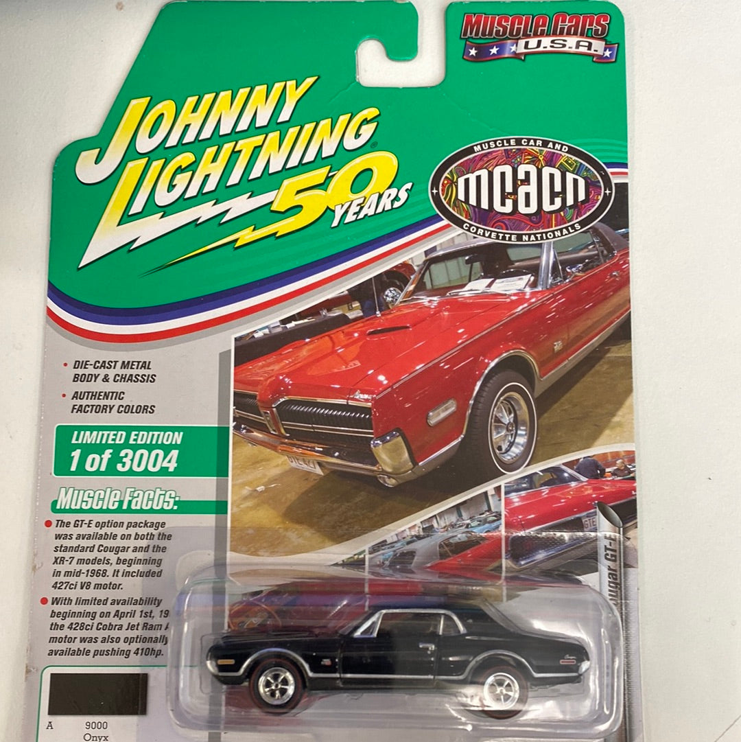 Assortment Johnny Lightning 50 Year Muscle Cars U.S.A | A & B | JLMC021 | Johnny Lightning Die Cast-Round2 Returns-JLMC021-B-3-5 | 1968 Mercury Couger GT-E Black | Johnny Lightning-ProTinkerToys
