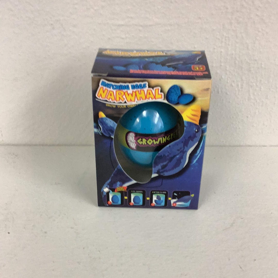 Narwhal egg hatching toy in its box for IMEX-Toys 88366NV