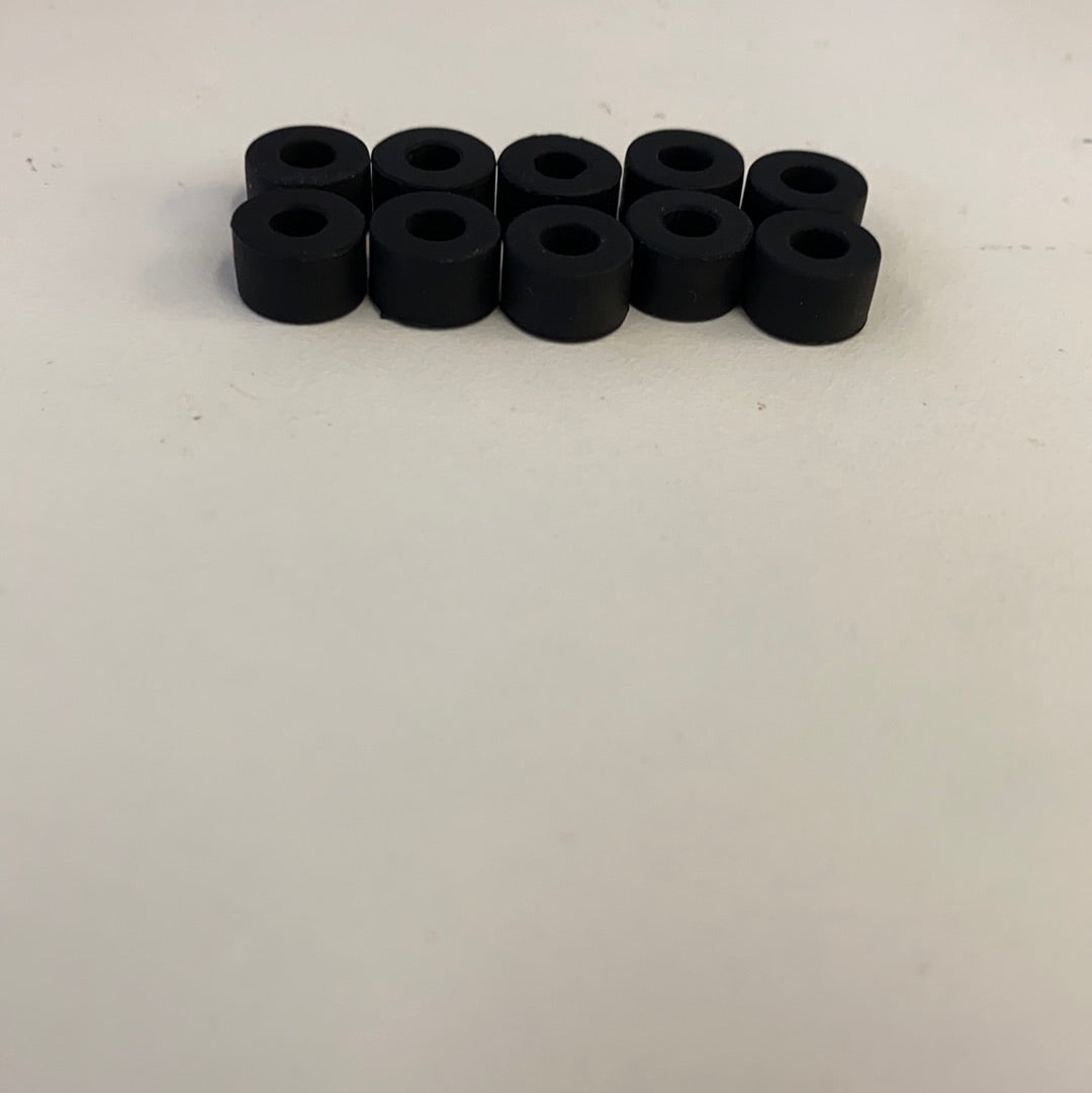 Set of ten black slot car rear tires for Auto World CP7911