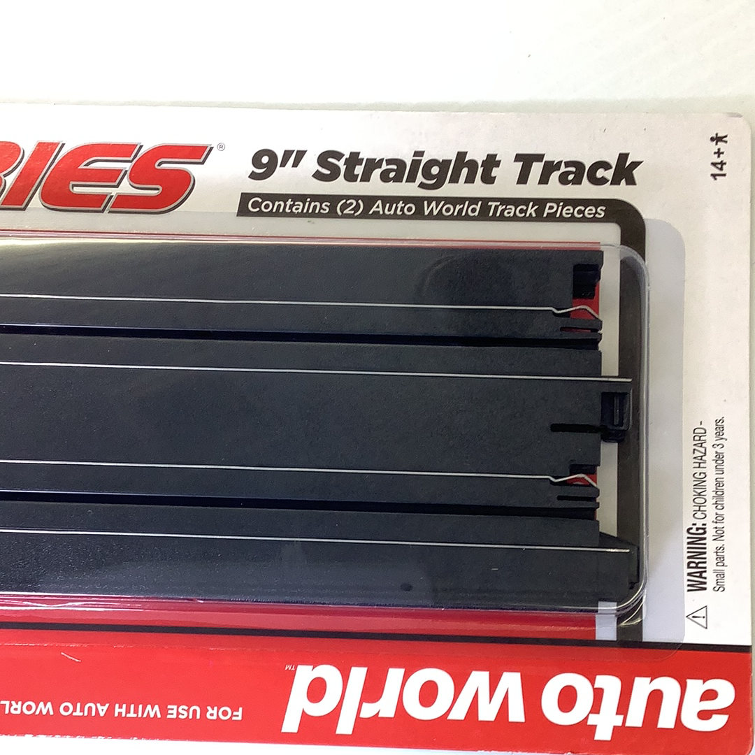 Black plastic straight track accessory for toy train set for Auto World 00172
