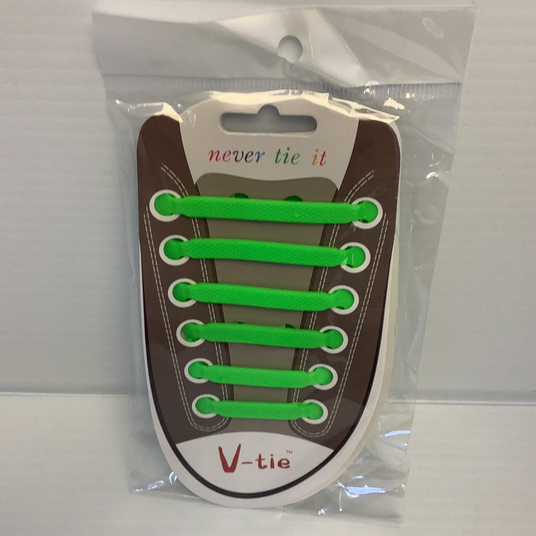 6PCS Silicone Color With Lines Shoe Lace | 87539GL | BVP-BVP-day glow green-ProTinkerToys