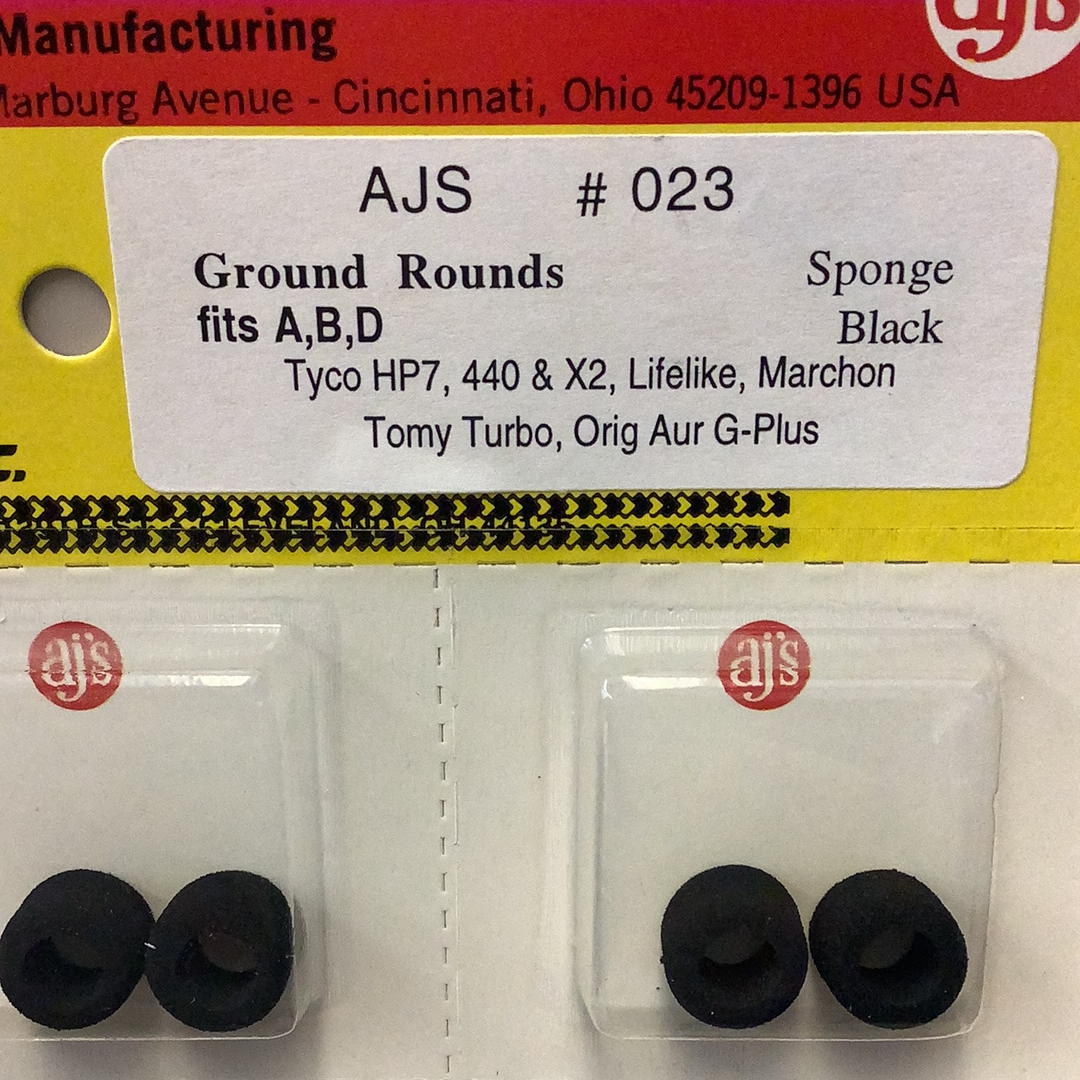 Two pairs of black sponge ground rounds for model trains for 1pack of 2 tires 023
