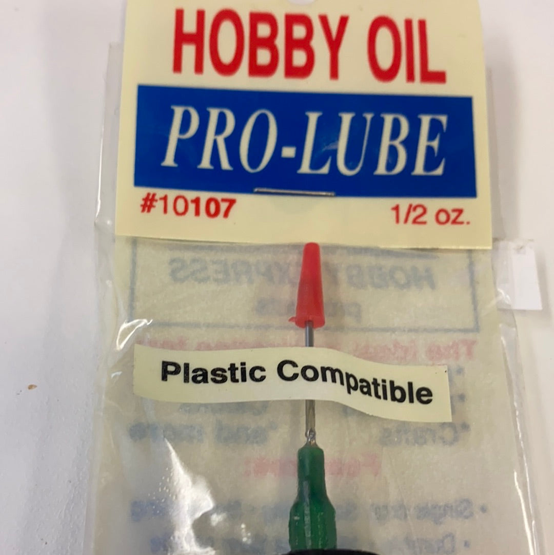 Hobby oil bottle label showing "Plastic Compatible" warning for Hobby Express 10107