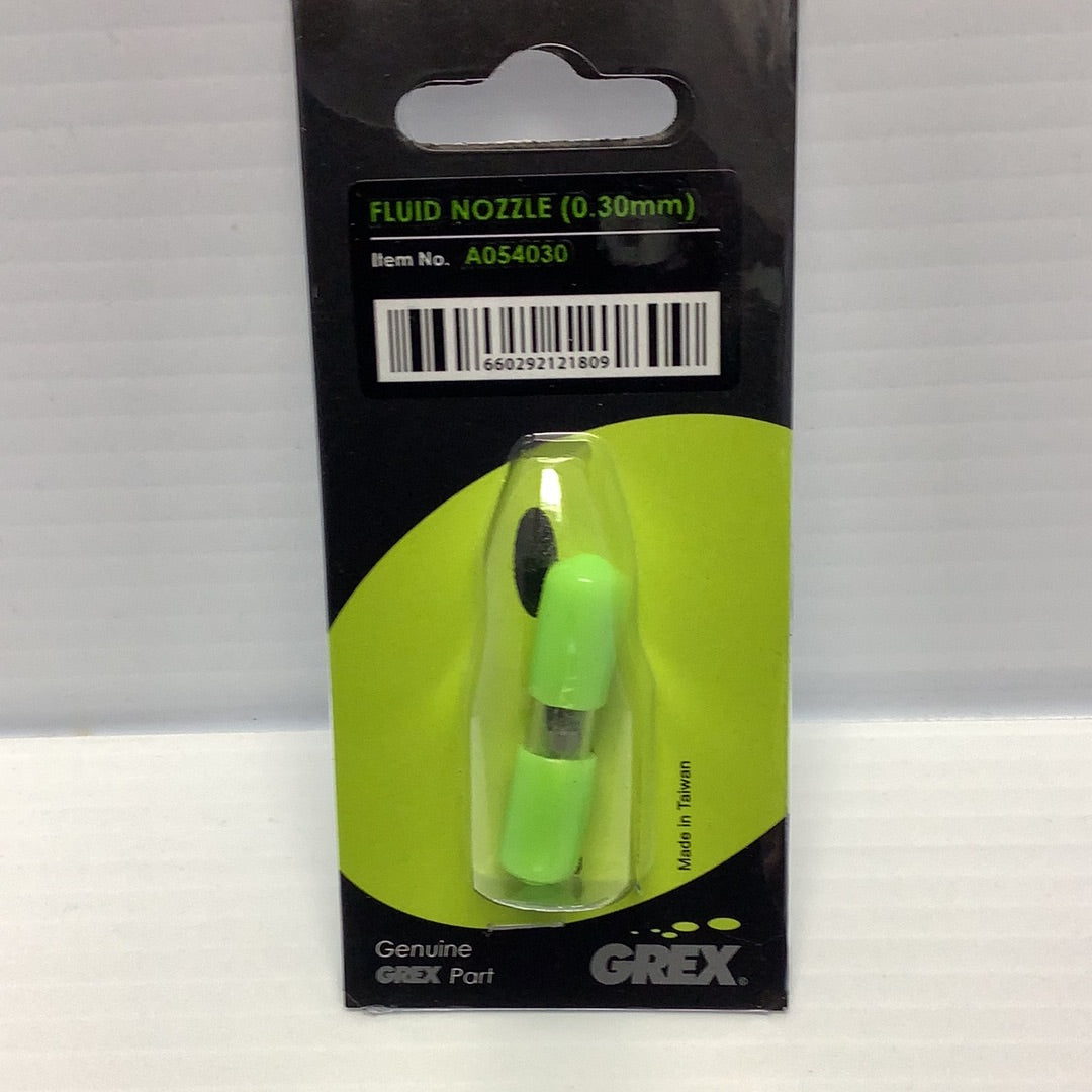 Grex fluid nozzle, 0.30mm, packaged for easy identification for A054030