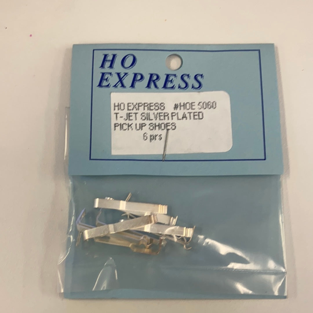 Silver plated pick-up shoes, 6 pairs, packaged with brand tag for HO Express HOE 5060