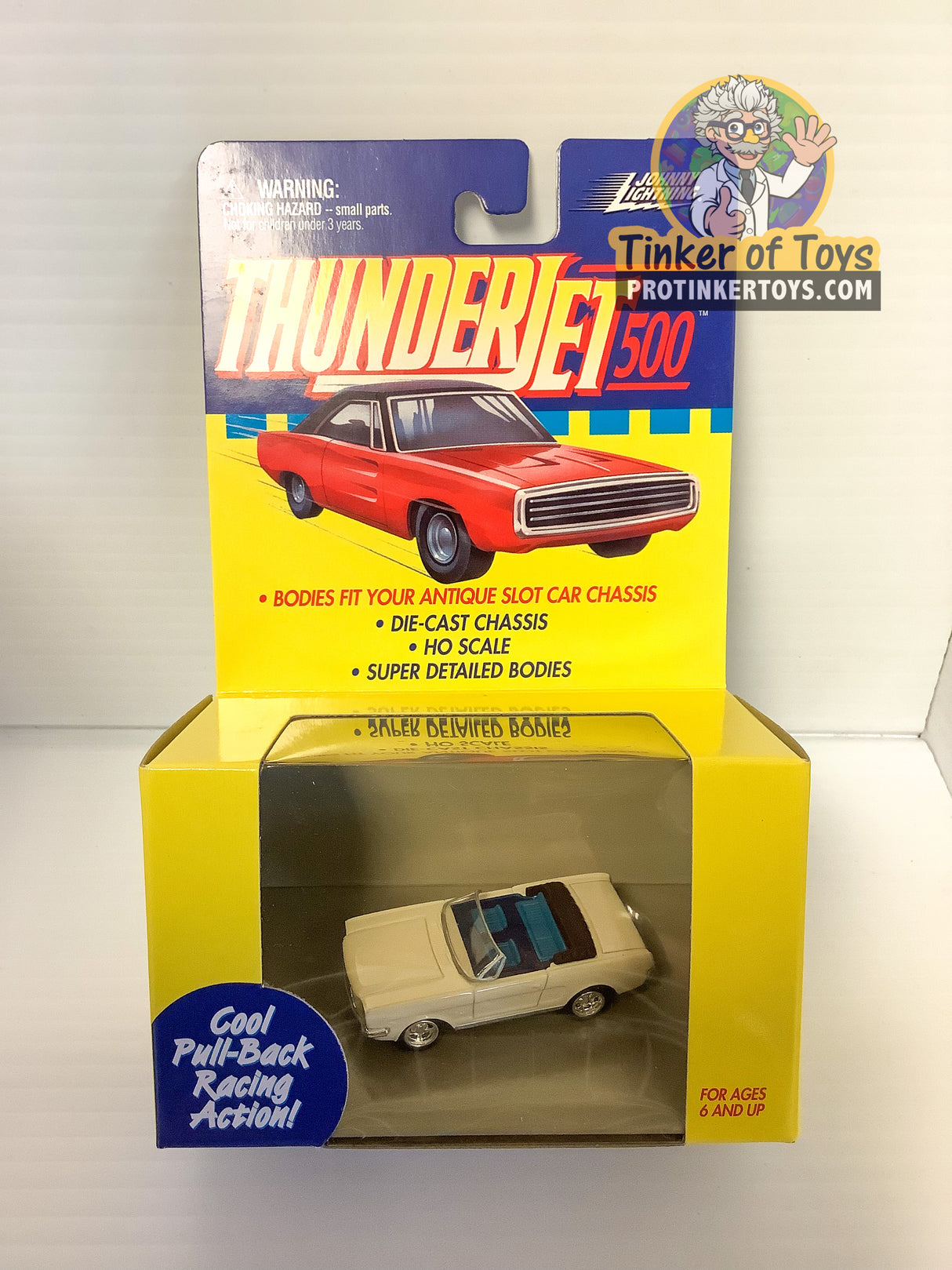 Ford Mustang | 39301 | Pull Back Thunderjets-American Line-K-Ford Mustang | White-ProTinkerToys