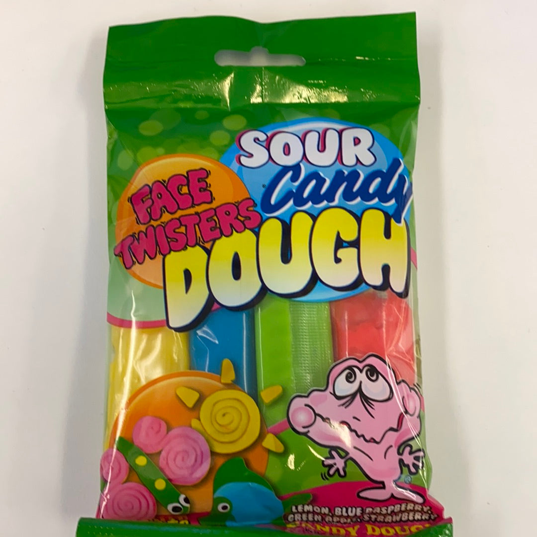 Green bag of sour candy dough with colorful, gummy-like candies for Nassau Candy 39805