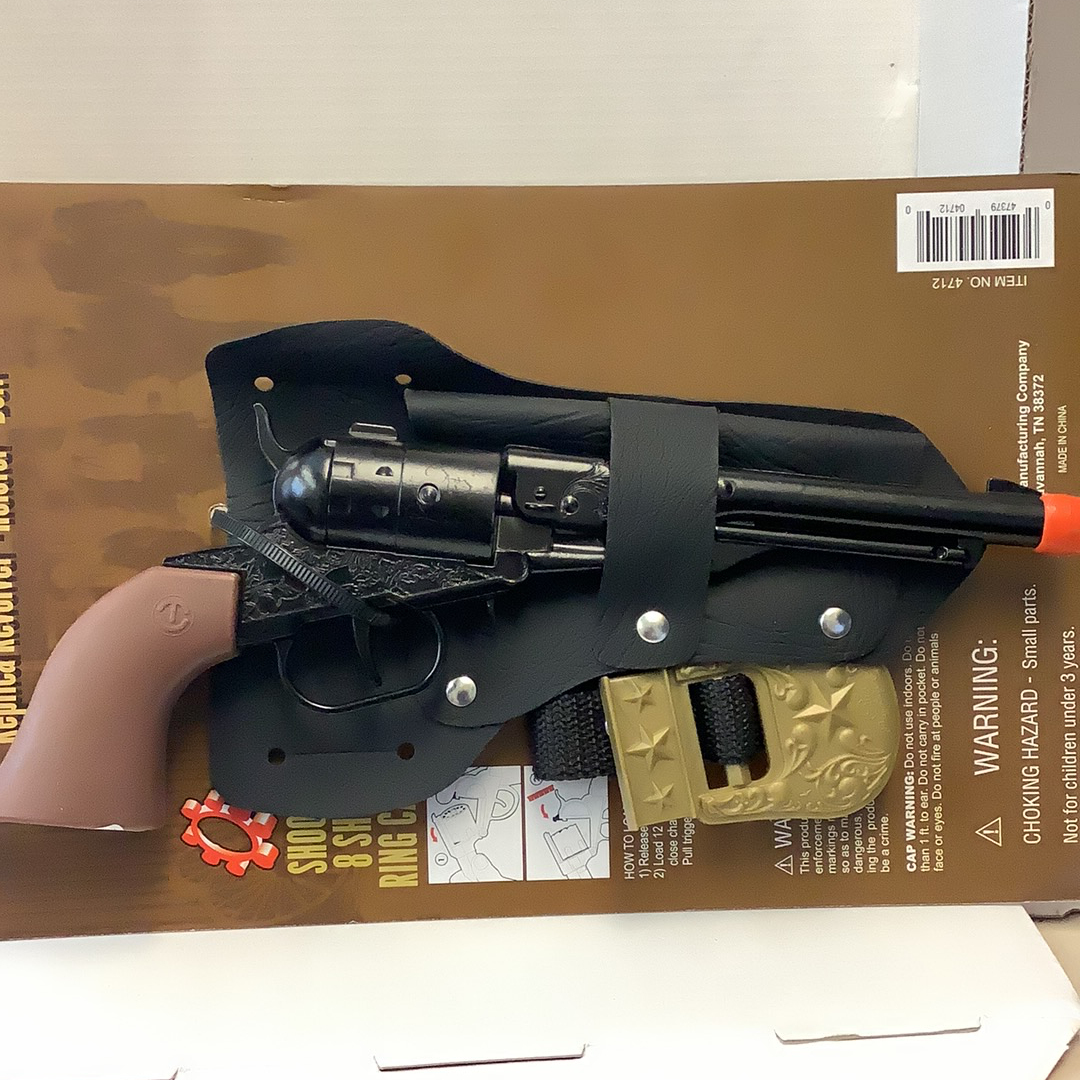 Toy revolver and holster set with instructions for Parris Toys 4712
