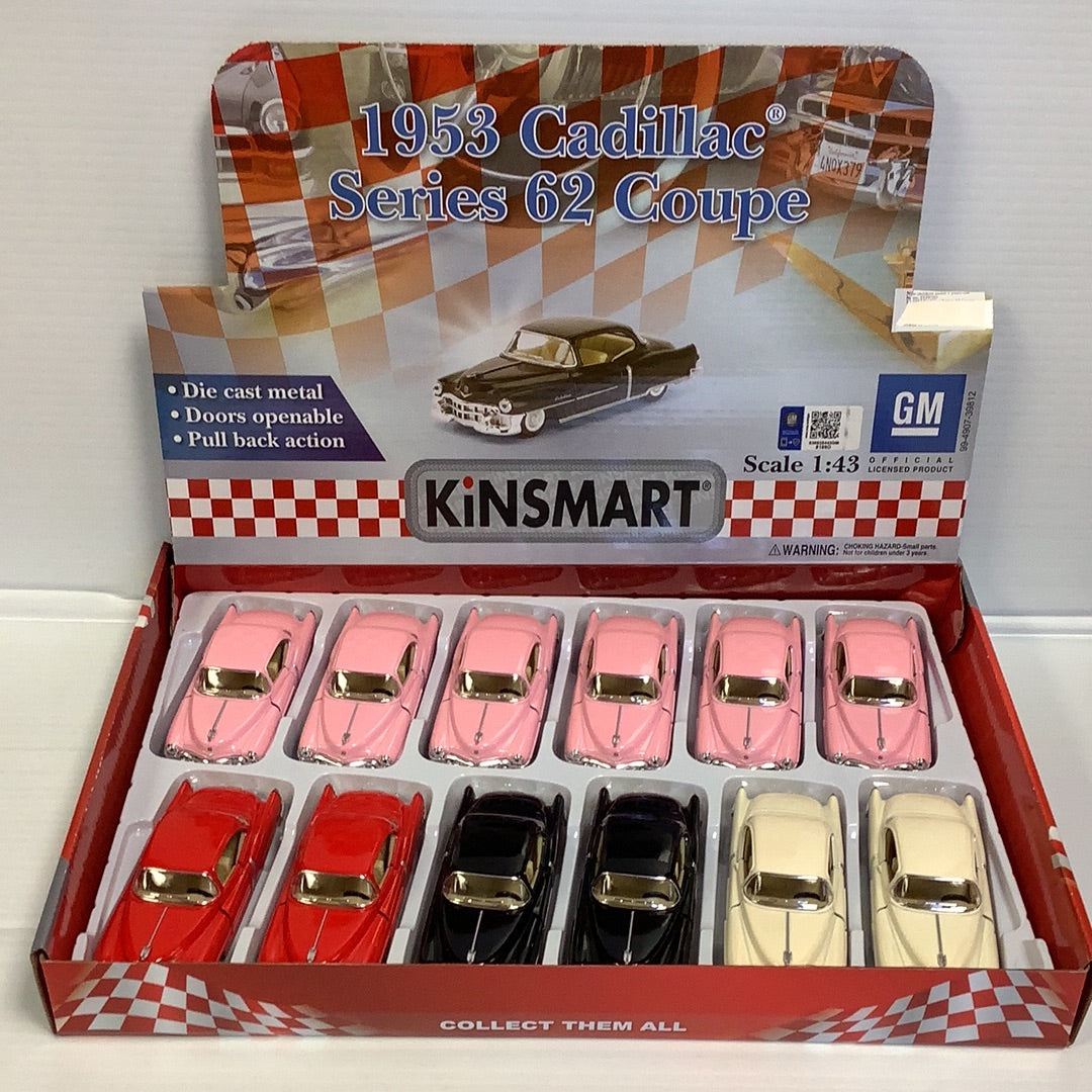 Die-cast model car set: 1953 Cadillac Series 62 Coupe in various colors for Kinsmart 5339/2D
