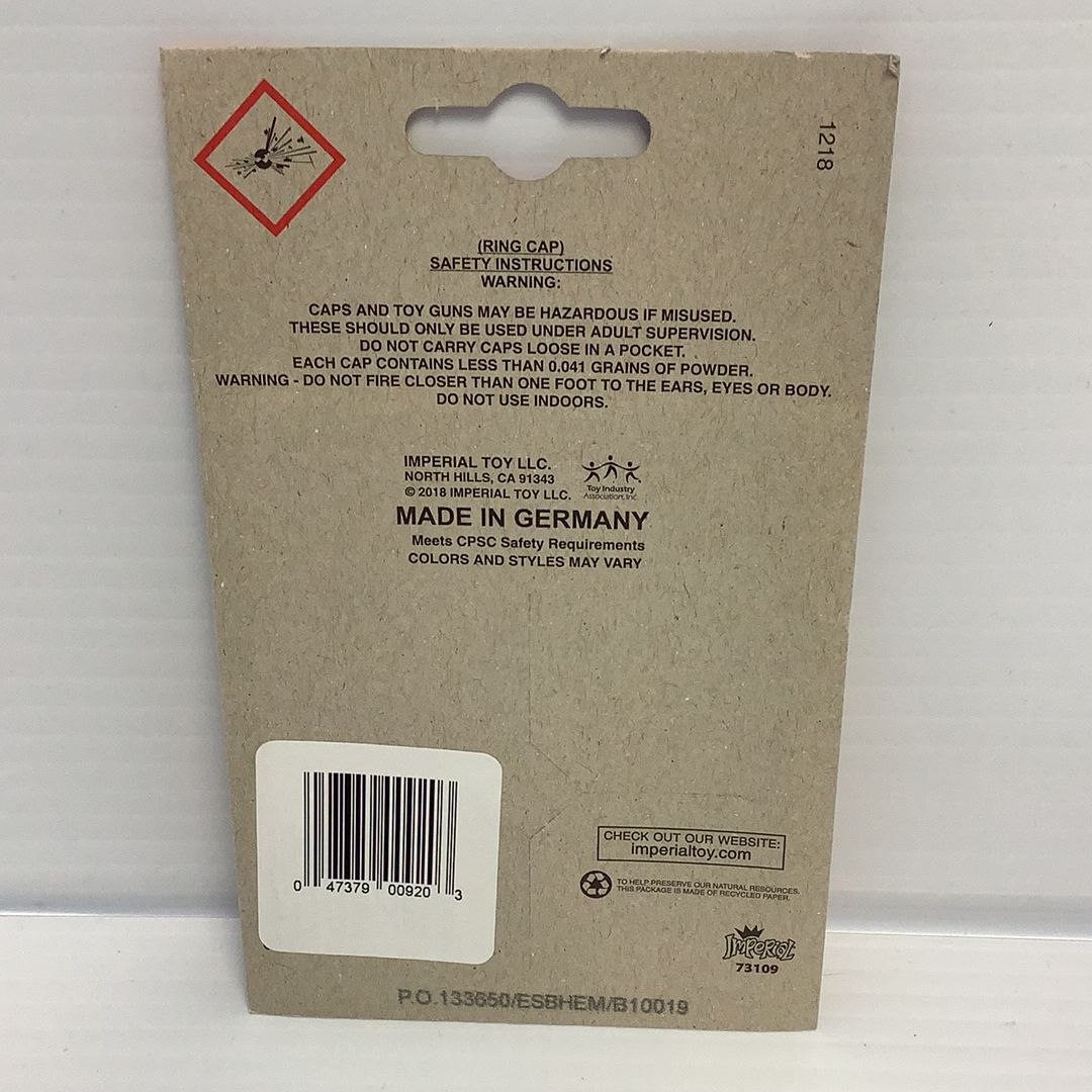 Product packaging for ring caps and single action shots for Super Bang 936