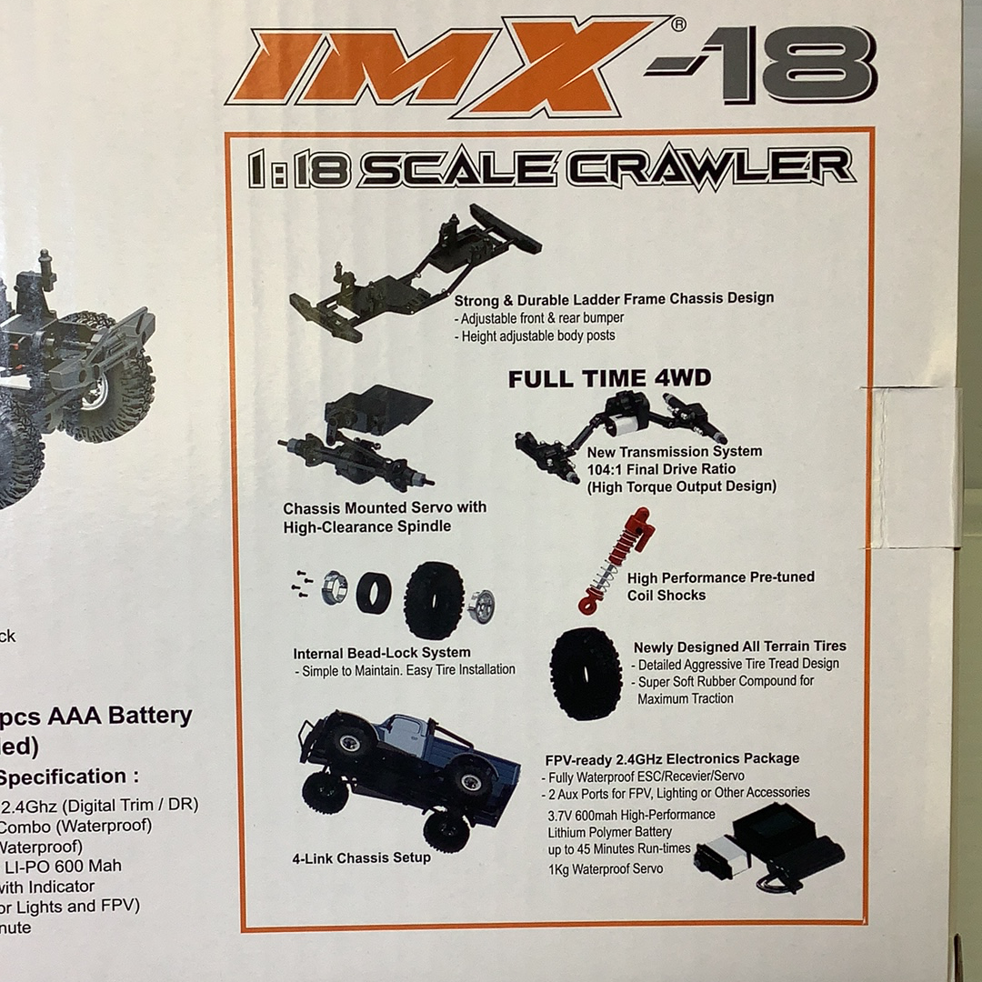 Crawler chassis and component diagram for scale crawler vehicle for IMX IMX25015
