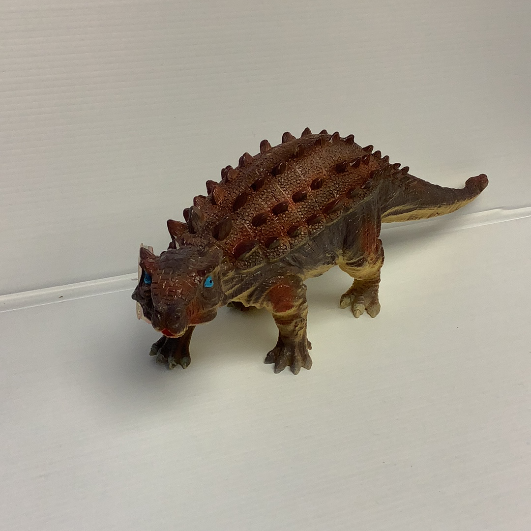 Soft touch ankylosaurus toy dinosaur figure with brown and tan coloring for IMEX Model Company IMX49405