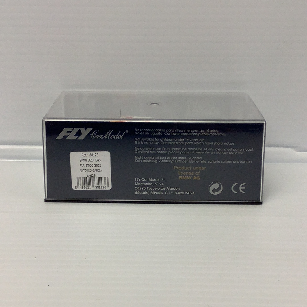 Slot car of a BMW 320i E46 race car for Fly Car 88123