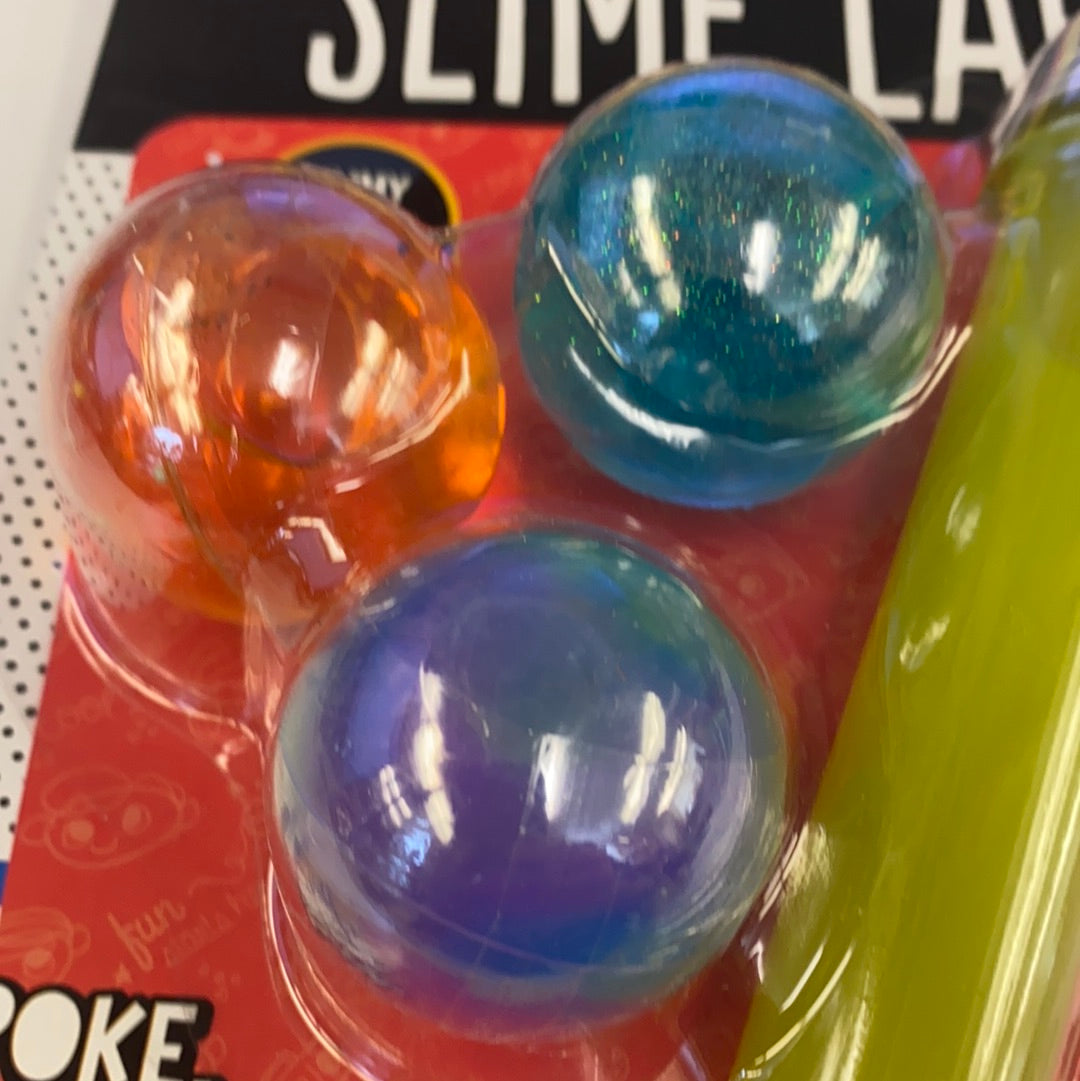 Colorful, glossy slime balls in shades of orange, blue, and purple for Toy Smith 90979
