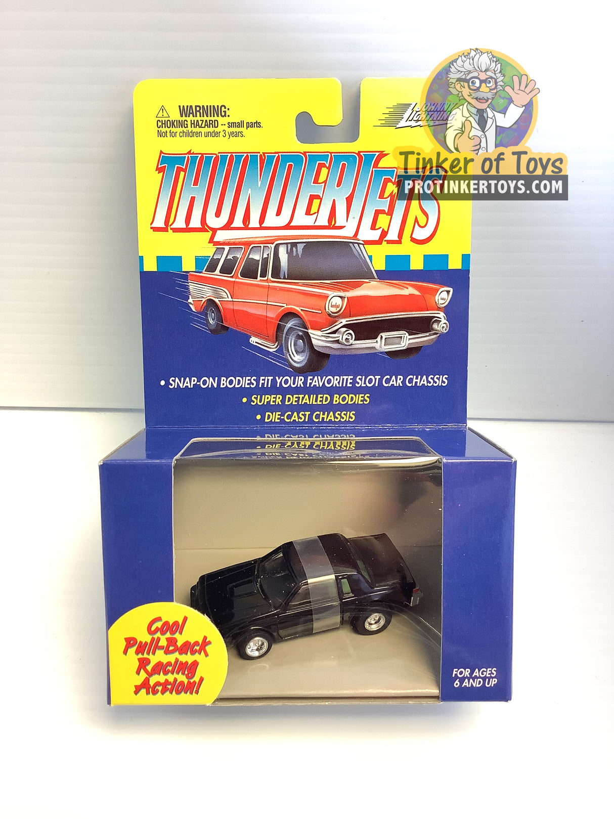 Pull Back Thunderjets | 39302 | Johnny Lightning-American Line-K-Grand National | Black-ProTinkerToys