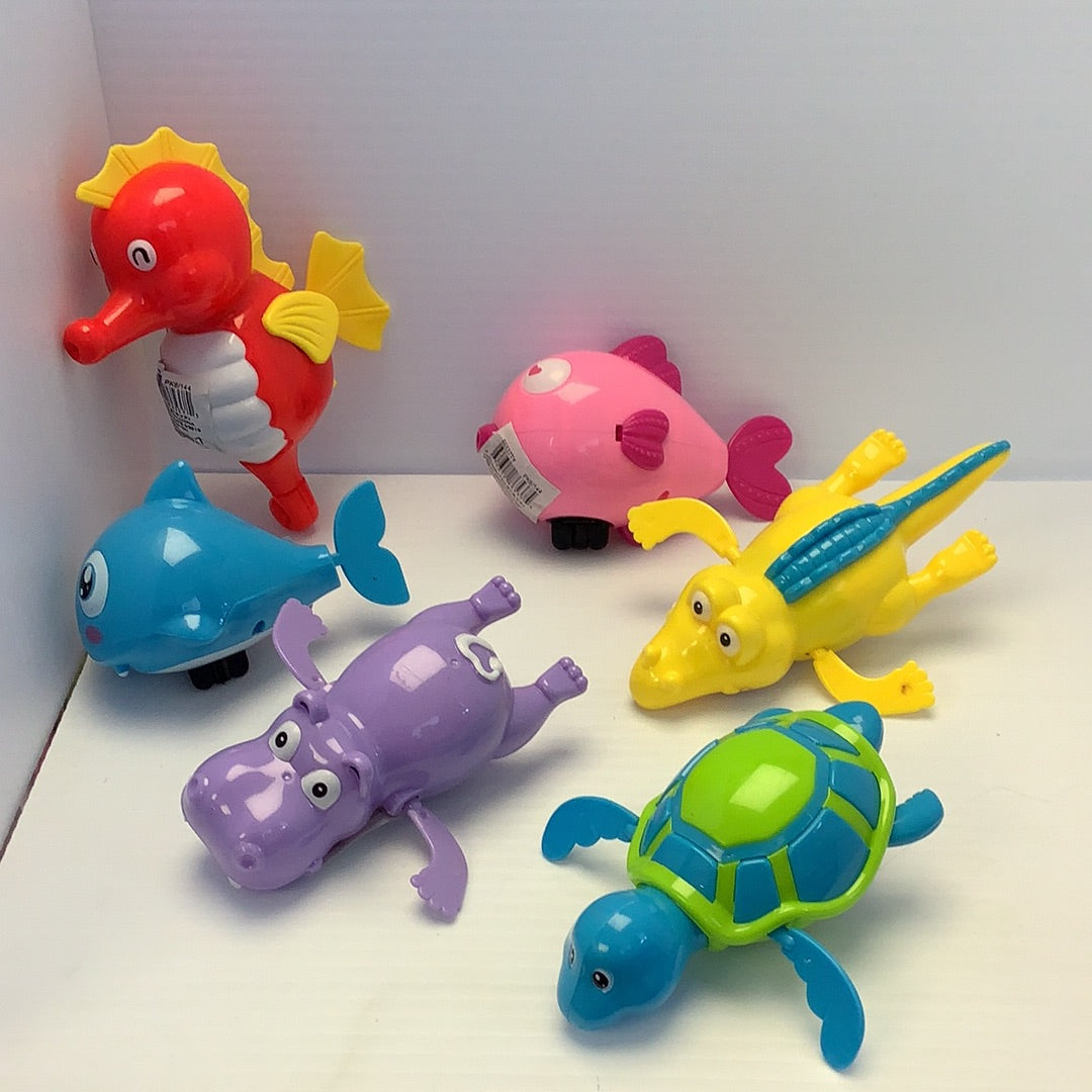 Colorful wind-up sea creatures: fish, crab, and turtle bath toys for BVP 88537TY