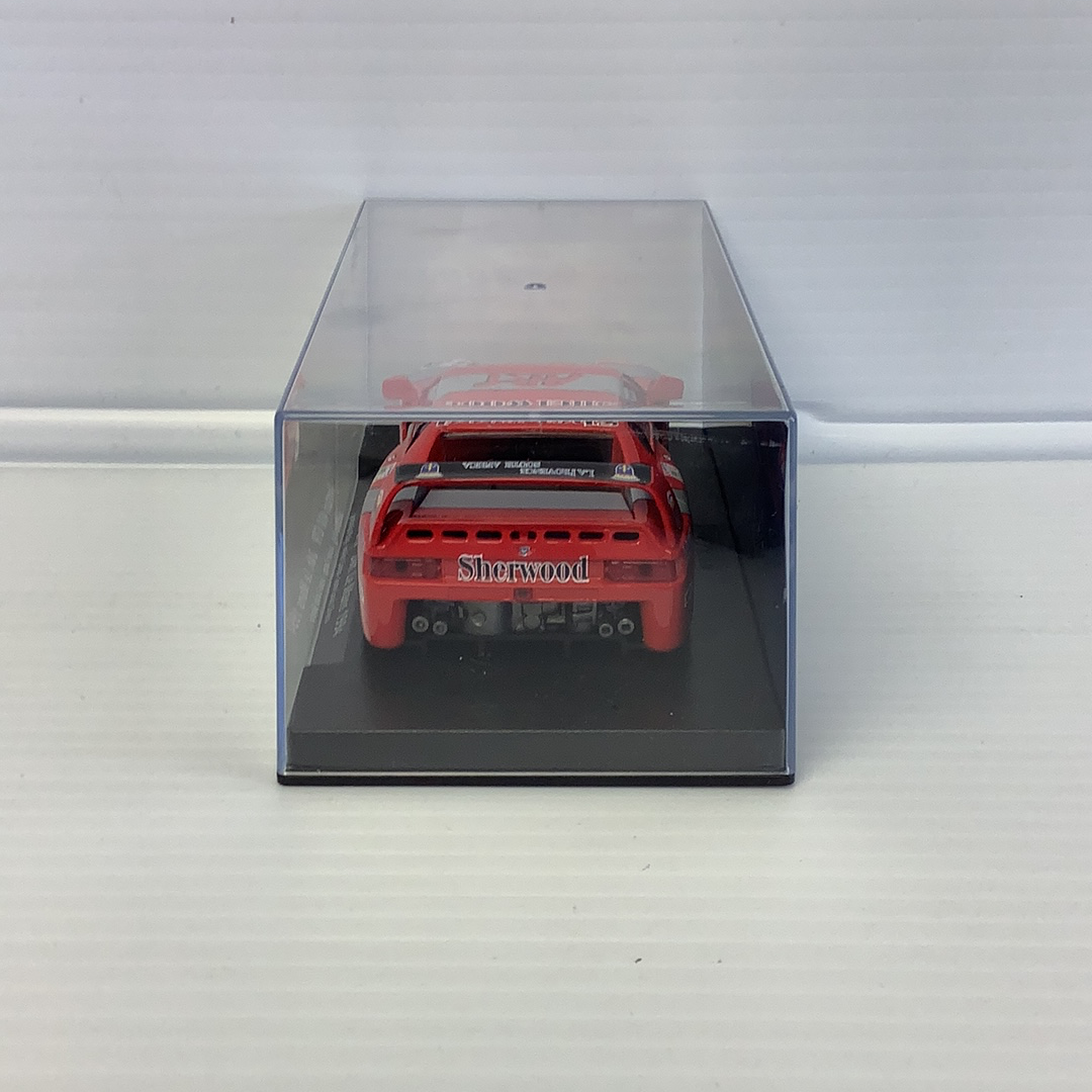Red Venturi 400 GTR race car model in clear display box for Fly Car 88272