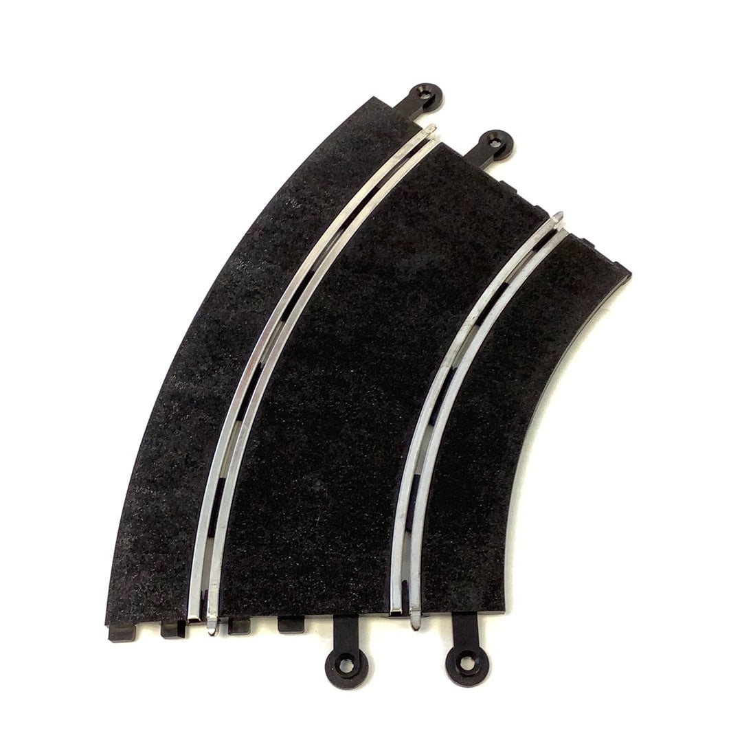 Curved model train track section with two rails for SCX or Scalextric C151/84000