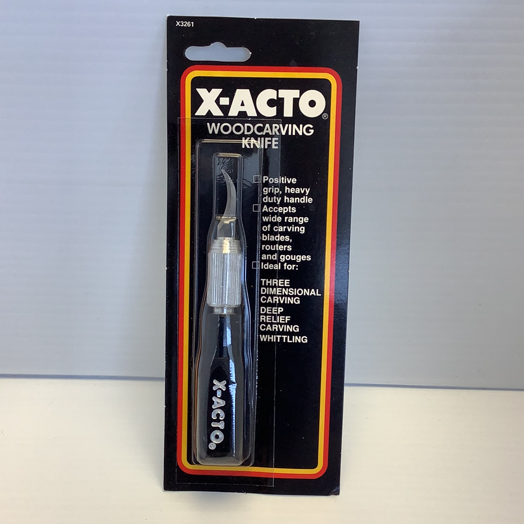 Woodcarving knife kit in packaging, featuring a handle and blades for X-ACTO X3261