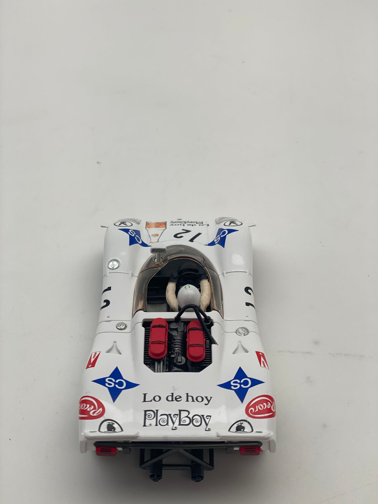 White race car model, Porsche 908/2, with "PlayBoy" branding for Fly Car 88248