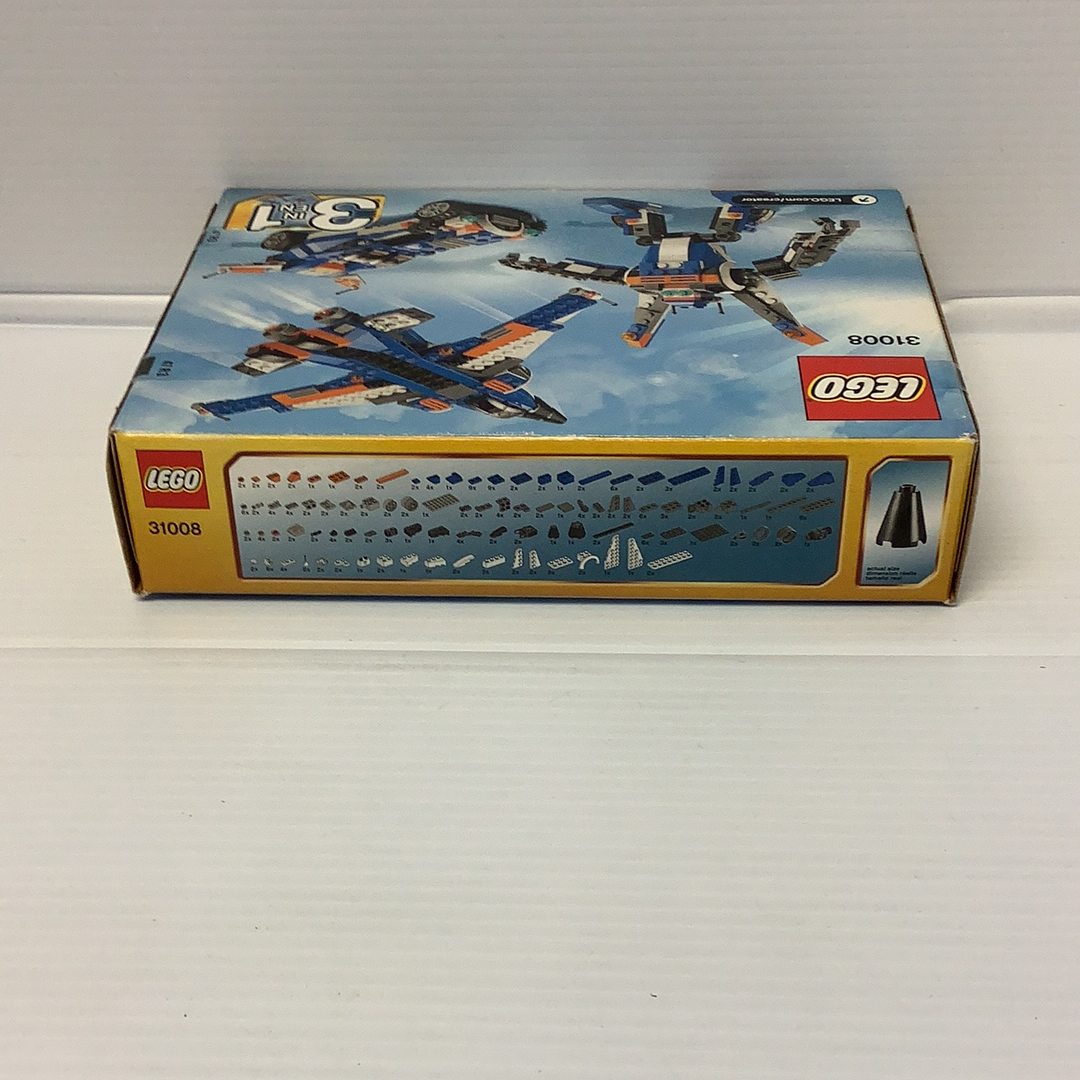 LEGO set box for Thunder Wings, model 31008, featuring aircraft builds