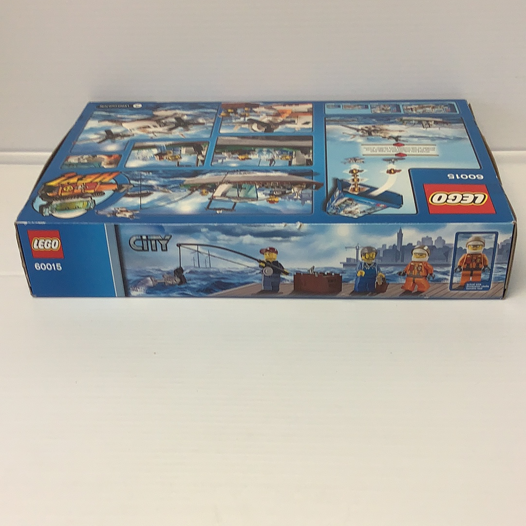 LEGO set box for Coast Guard Plane, featuring minifigures and aerial rescue scene for 60015