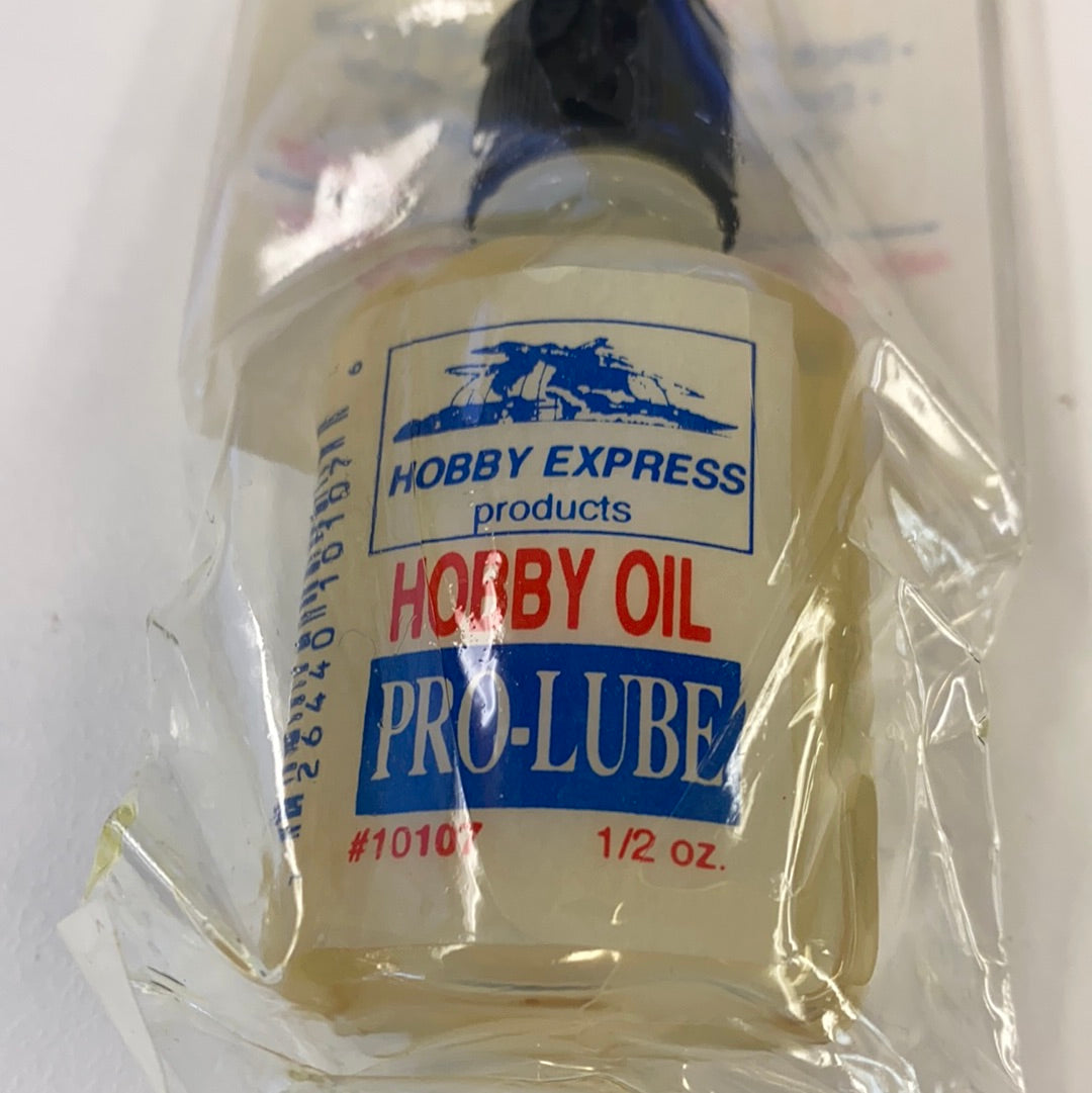 Hobby oil bottle with black cap, labeled Pro-Lube, 1/2 oz for Hobby Express 10107