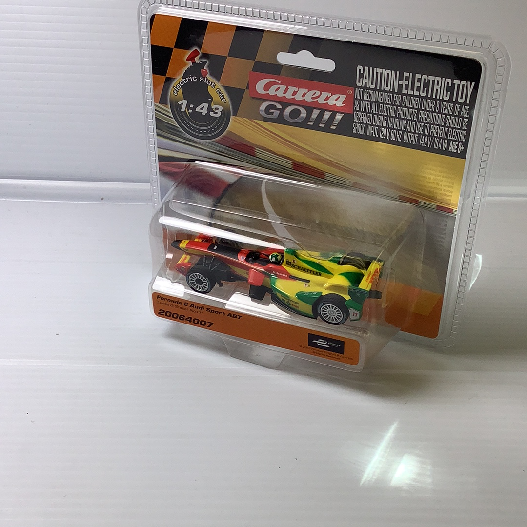 Remote-controlled Formula E Audi Sport ABT race car in its packaging for Carrera Go 20064007