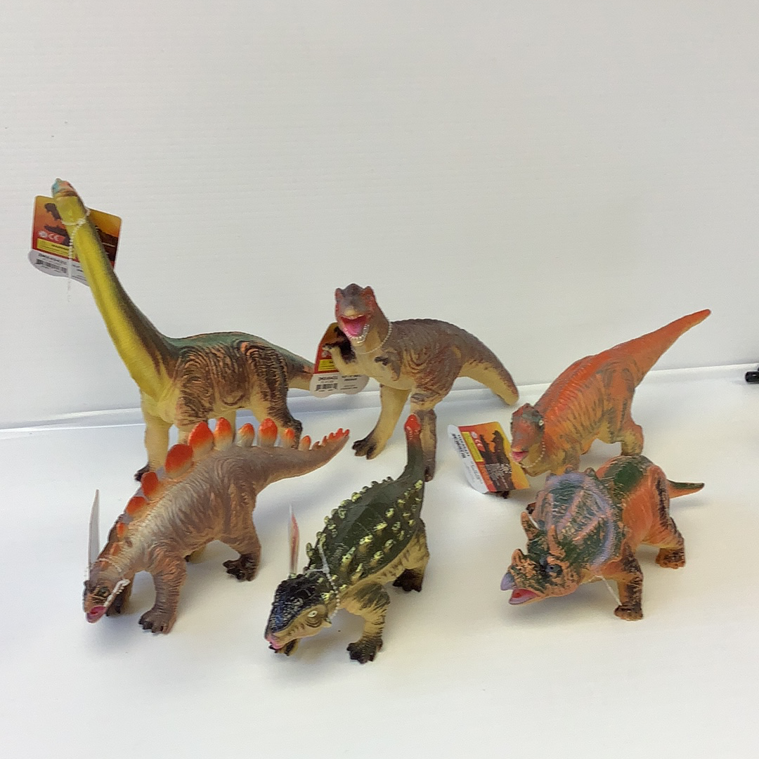 Assortment of small, colorful dinosaur toy figures displayed together for Schylling IMX49431
