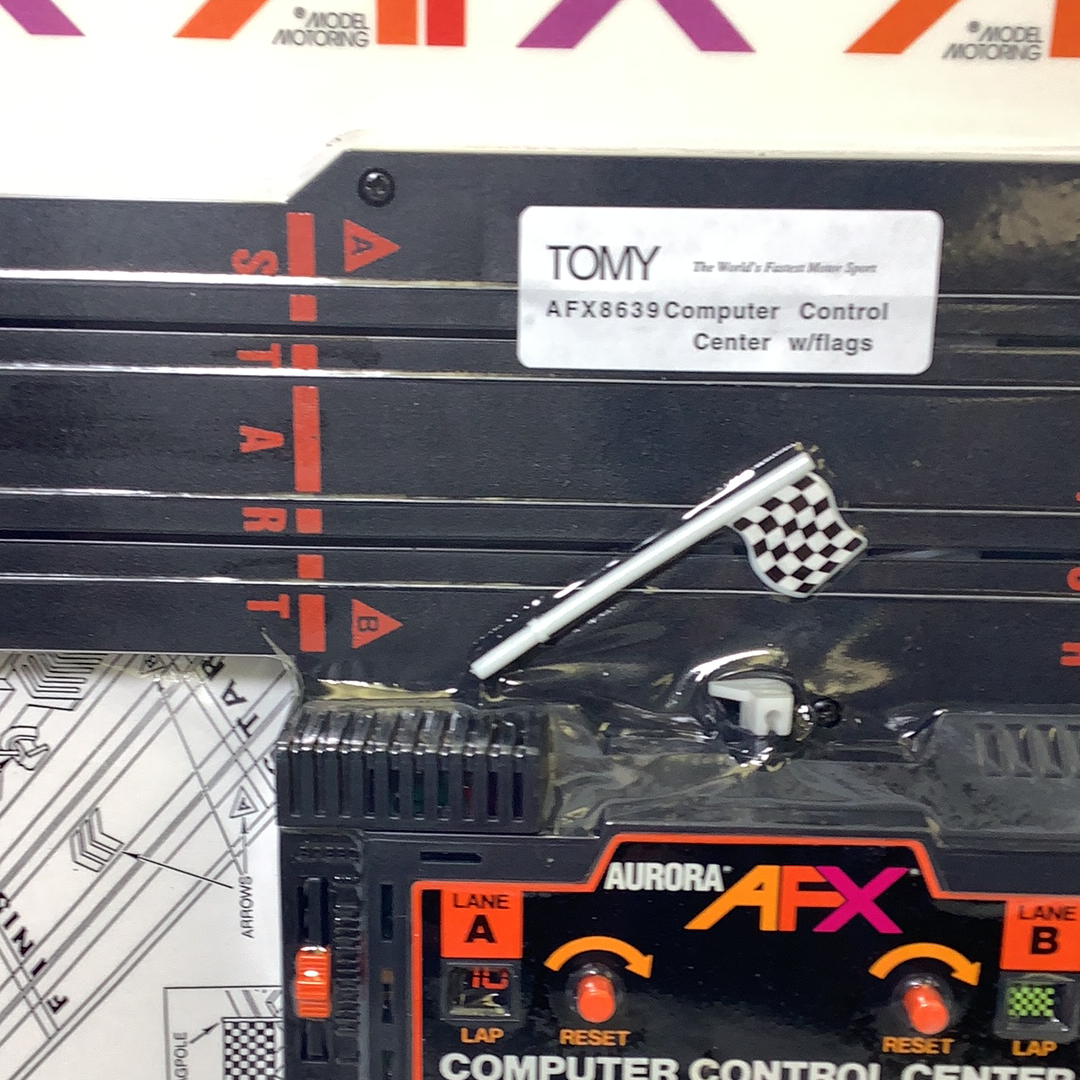 Vintage control panel with checkered flag accessory for Aurora Tomy AFX Vintage 8639