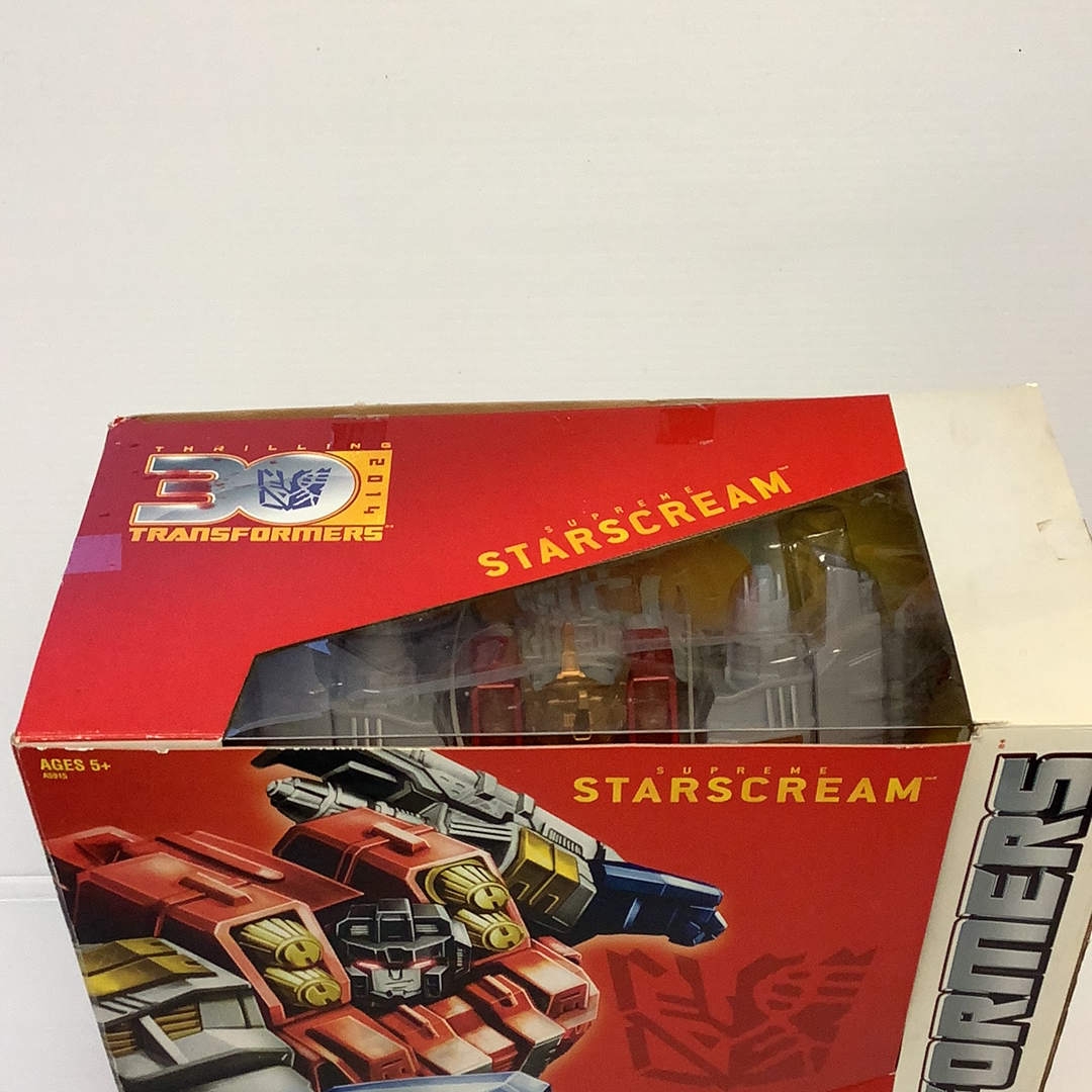 Action figure packaging for Supreme Starscream, a Transformers collectible for RJCollection