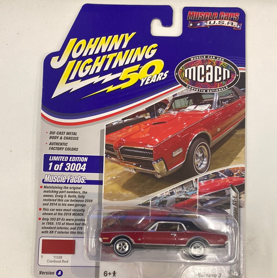 Assortment Johnny Lightning 50 Year Muscle Cars U.S.A | A & B | JLMC021 | Johnny Lightning Die Cast-Round2 Returns-JLMC021-A-3-5 | 1968 Mercury Couger GT-E Red | Johnny Lightning-ProTinkerToys