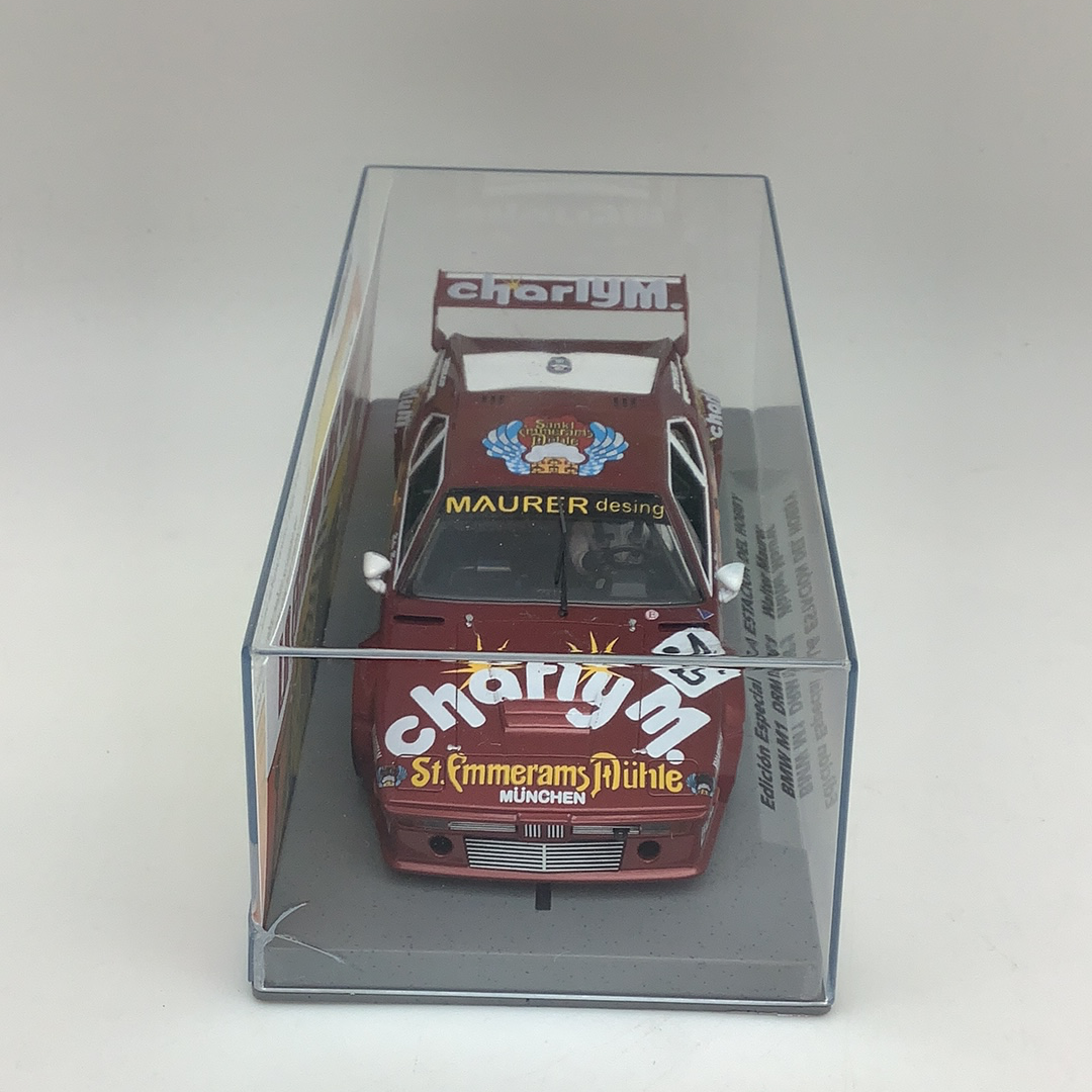 Slot car in clear case: BMW M1 race car for Fly Car 99086