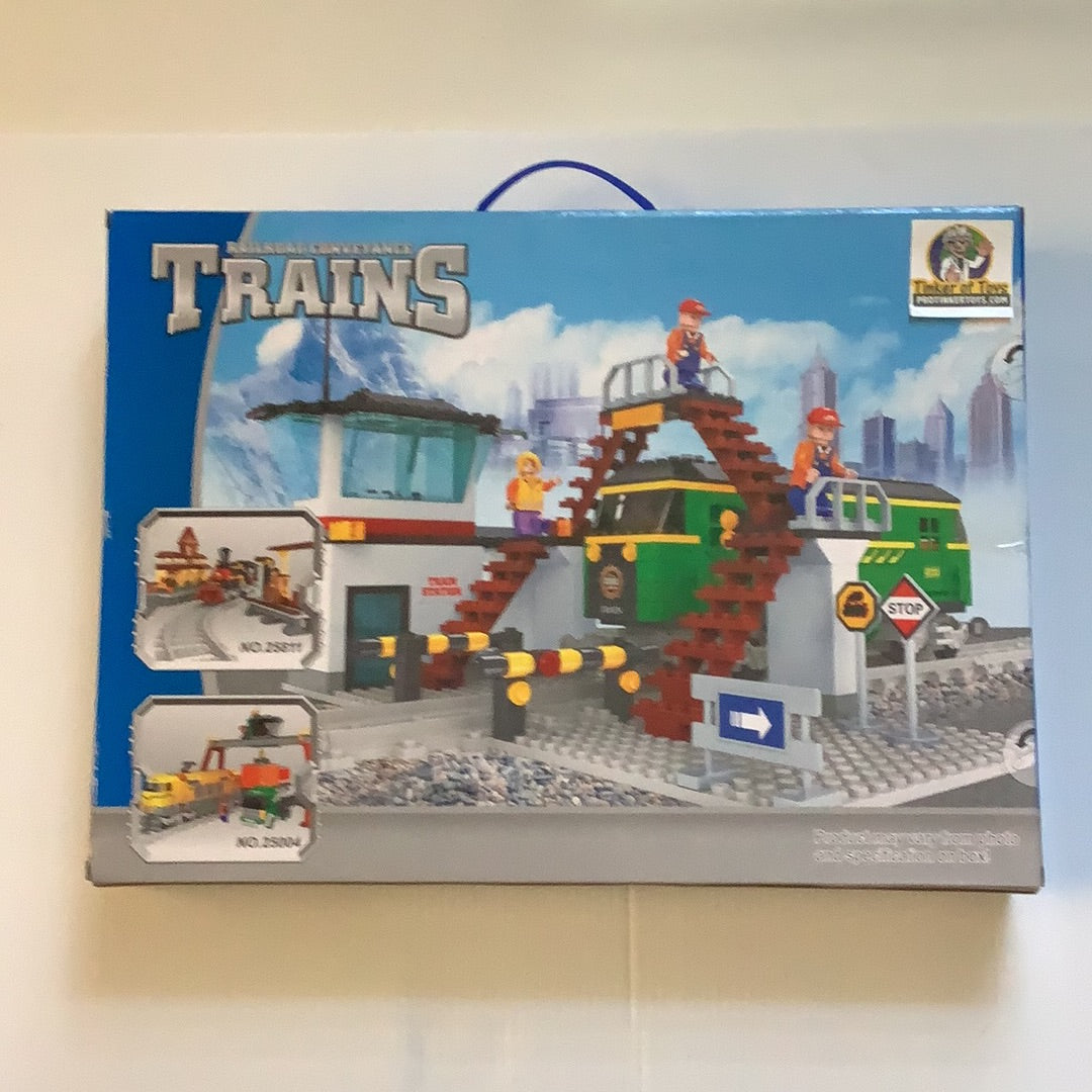 Train set featuring a locomotive and switch tower for railroad play for Railroad Conveyance Trains AUS25810