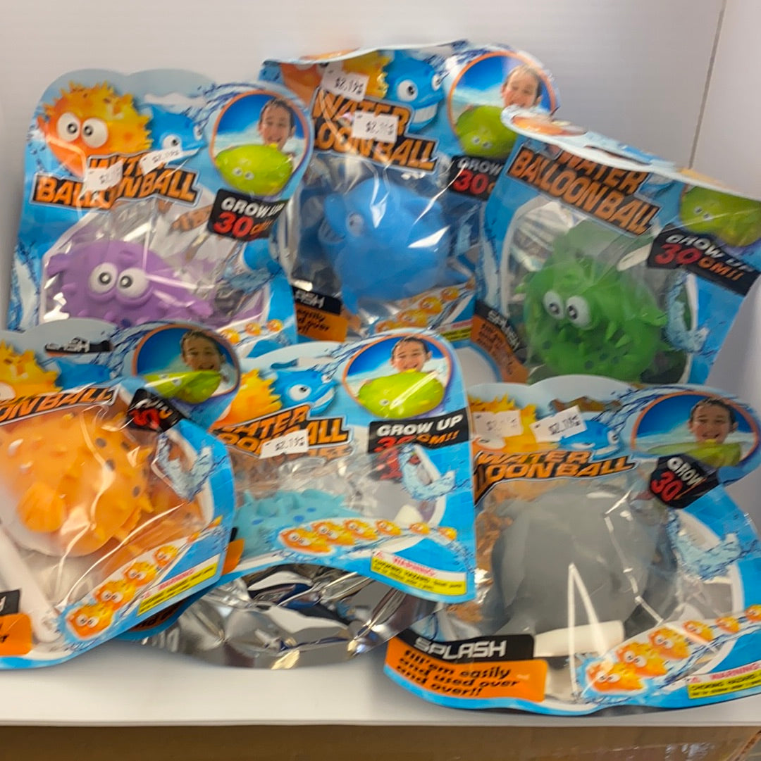 Assortment of reusable water balloon balls in various colors and designs for BVP 88621