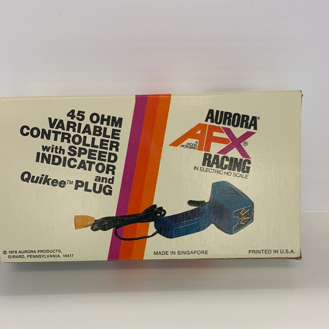 Vintage box for 45 ohm variable controller with speed indicator and Quikee plug for Aurora AFX Vintage 1438