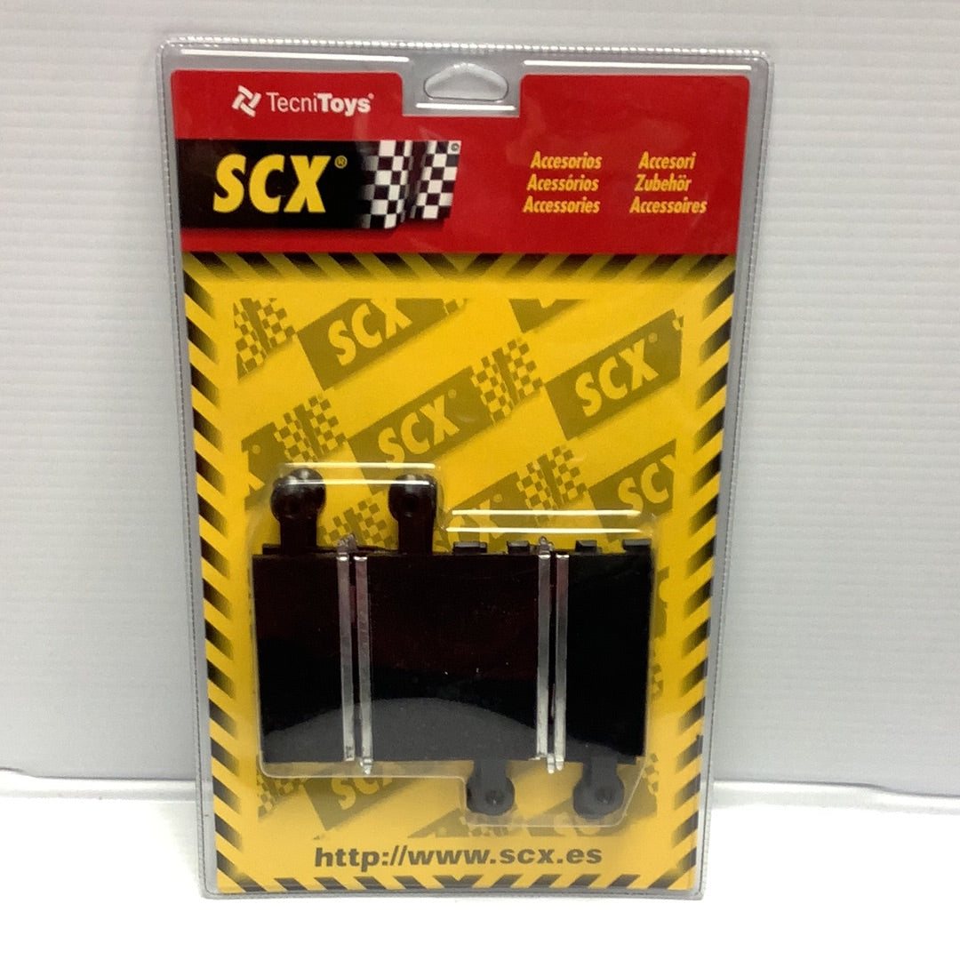 Two black straight track pieces for model trains for SCX 84040